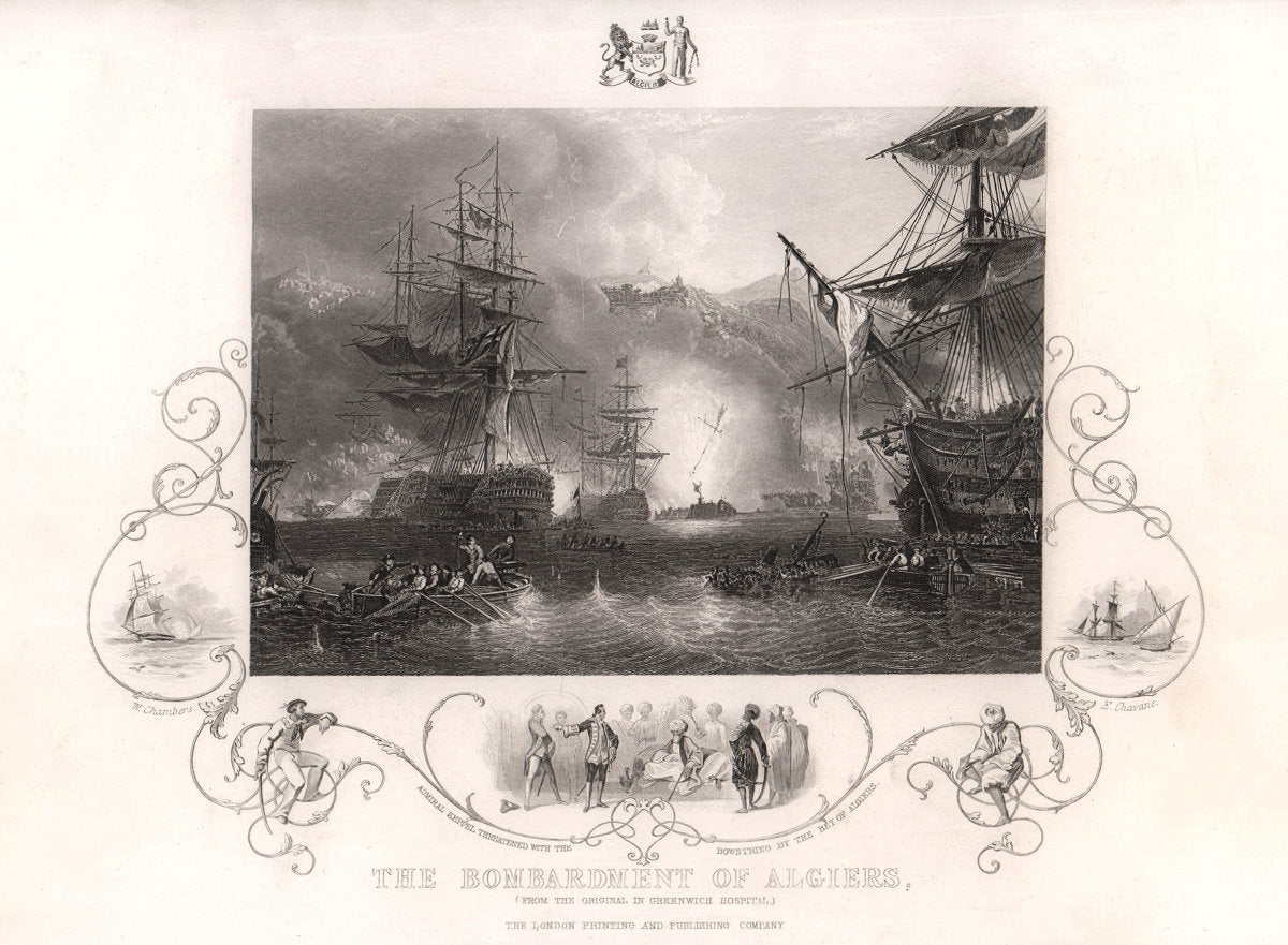 The bombardment of Algiers 1816. Algeria. TALLIS c1855 old antique print